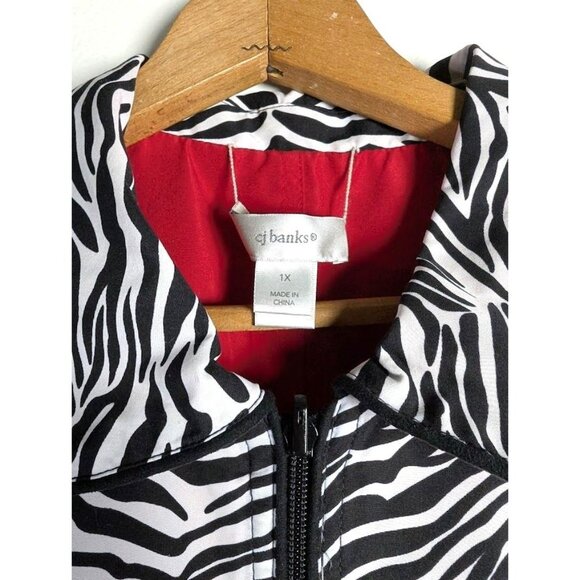 Cj Banks Vest Womens Size‎ 1X Reversible Animal Print Zebra Lightweight Mob Wife - Picture 4 of 14